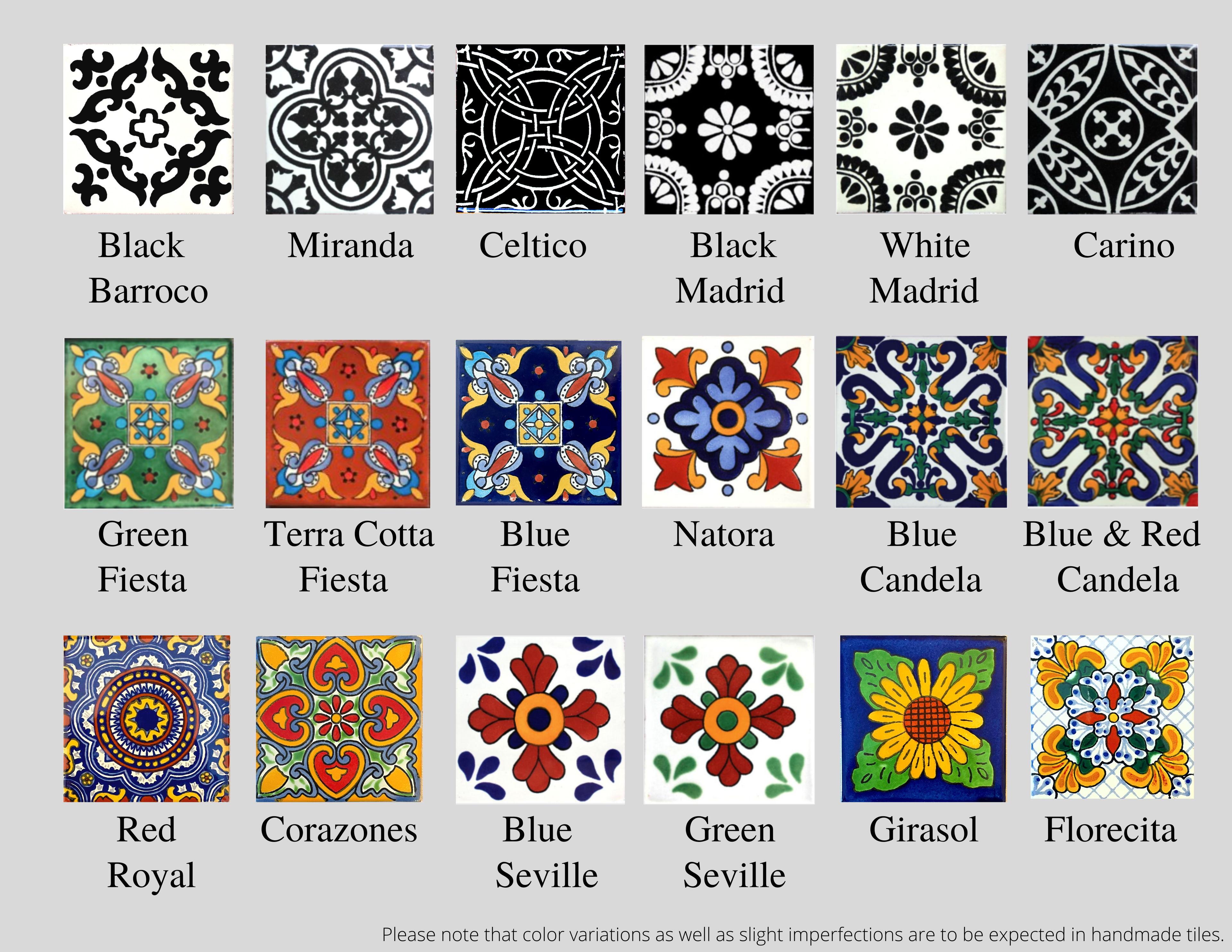 10 Mexican Talavera Tile Wedding Table Numbers