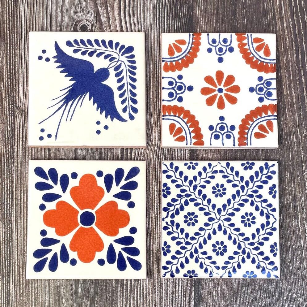 Mixed Set of 4 Mexican Tile Coasters