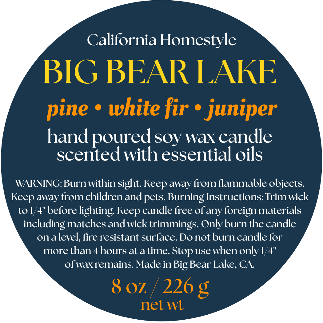Big Bear Lake Scented Soy Wax Candle