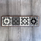 Black and Off-White Mexican Tile Key or Jewelry Hanger