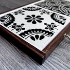 Black and Off-White Mexican Tile Key or Jewelry Hanger