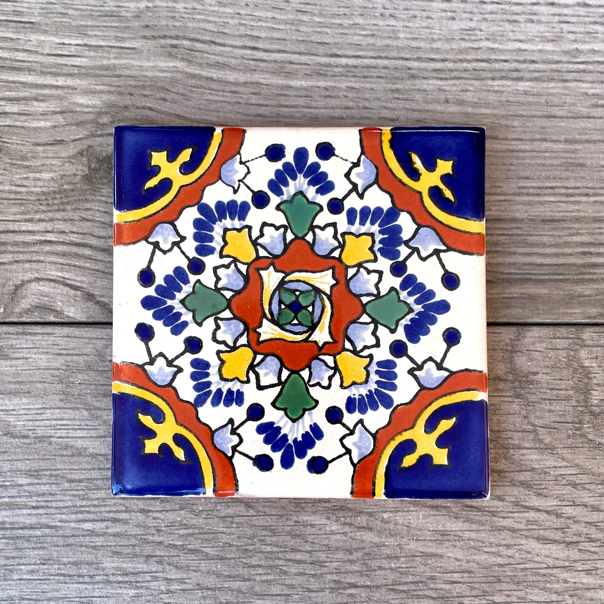 Mixed Set of 4 Mexican Tile Coasters