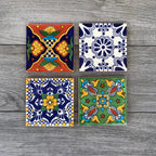 Choose Your Own Set of 4 Mexican Tile Coasters - Mix And Match