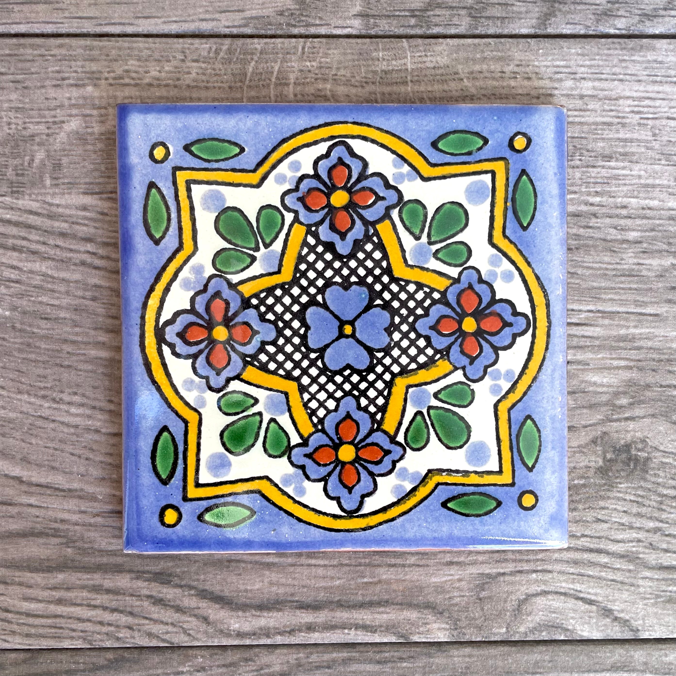 Mixed Set of 4 Mexican Tile Coasters