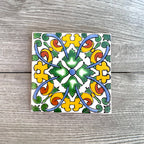 Mixed Set of 4 Mexican Talavera Tile Coasters