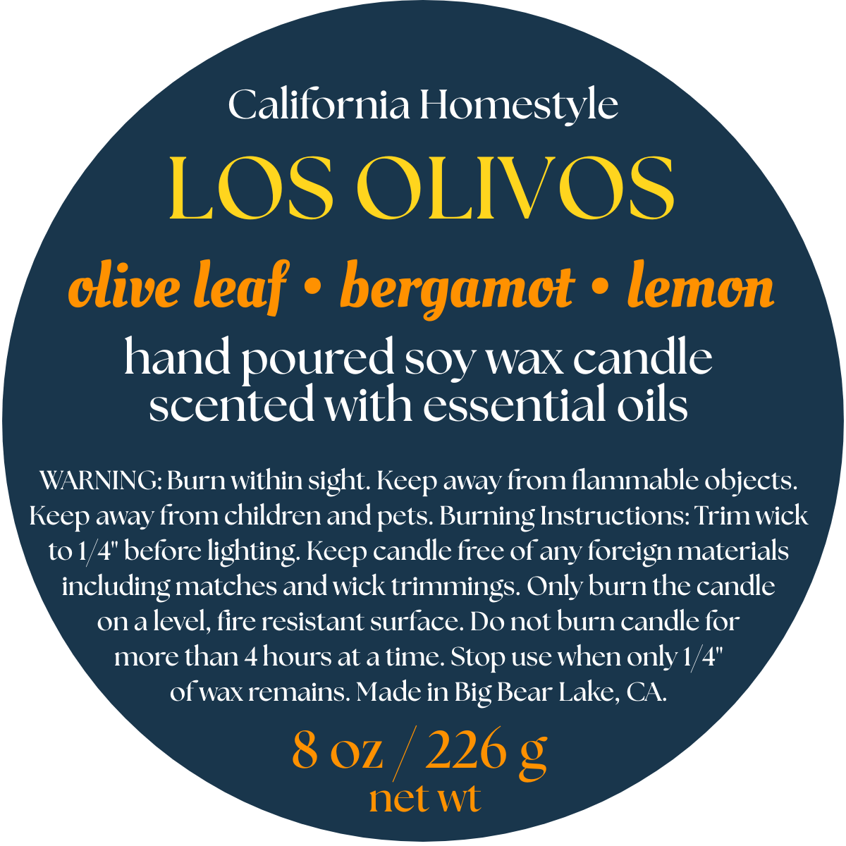 Los Olivos Scented Soy Wax Candle