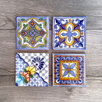 Mixed Set of 4 Mexican Tile Coasters