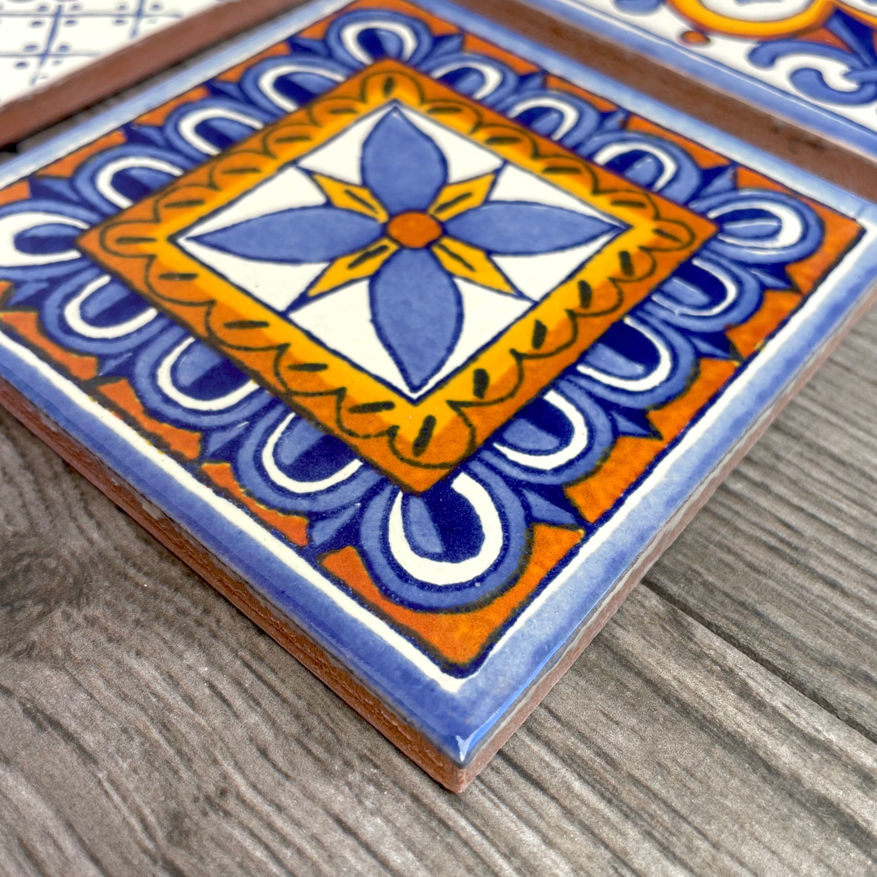 Mixed Set of 4 Mexican Tile Coasters