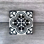 Black and Off-White "Miranda" Mexican Tile Coasters
