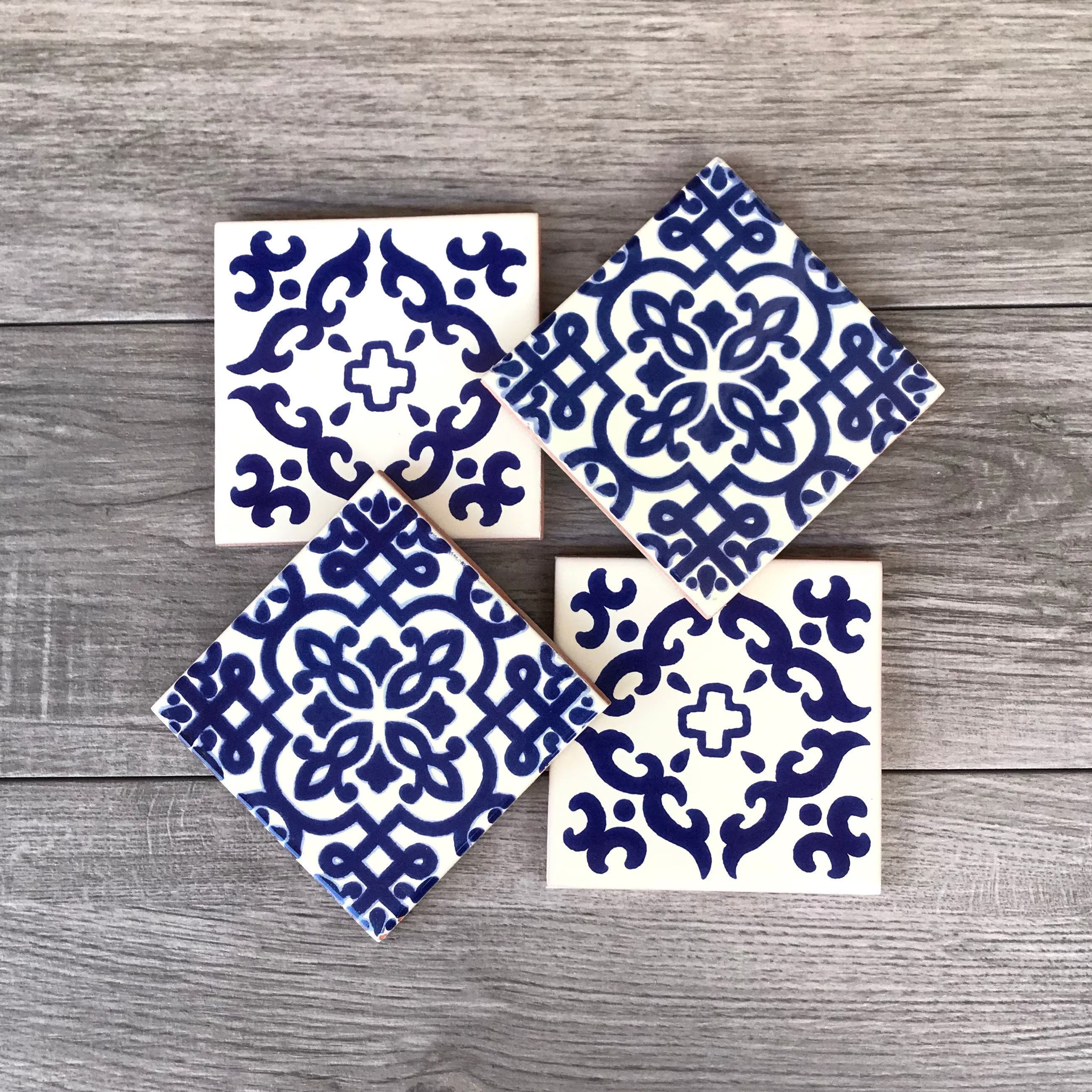Mixed Set of 4 Mexican Tile Coasters