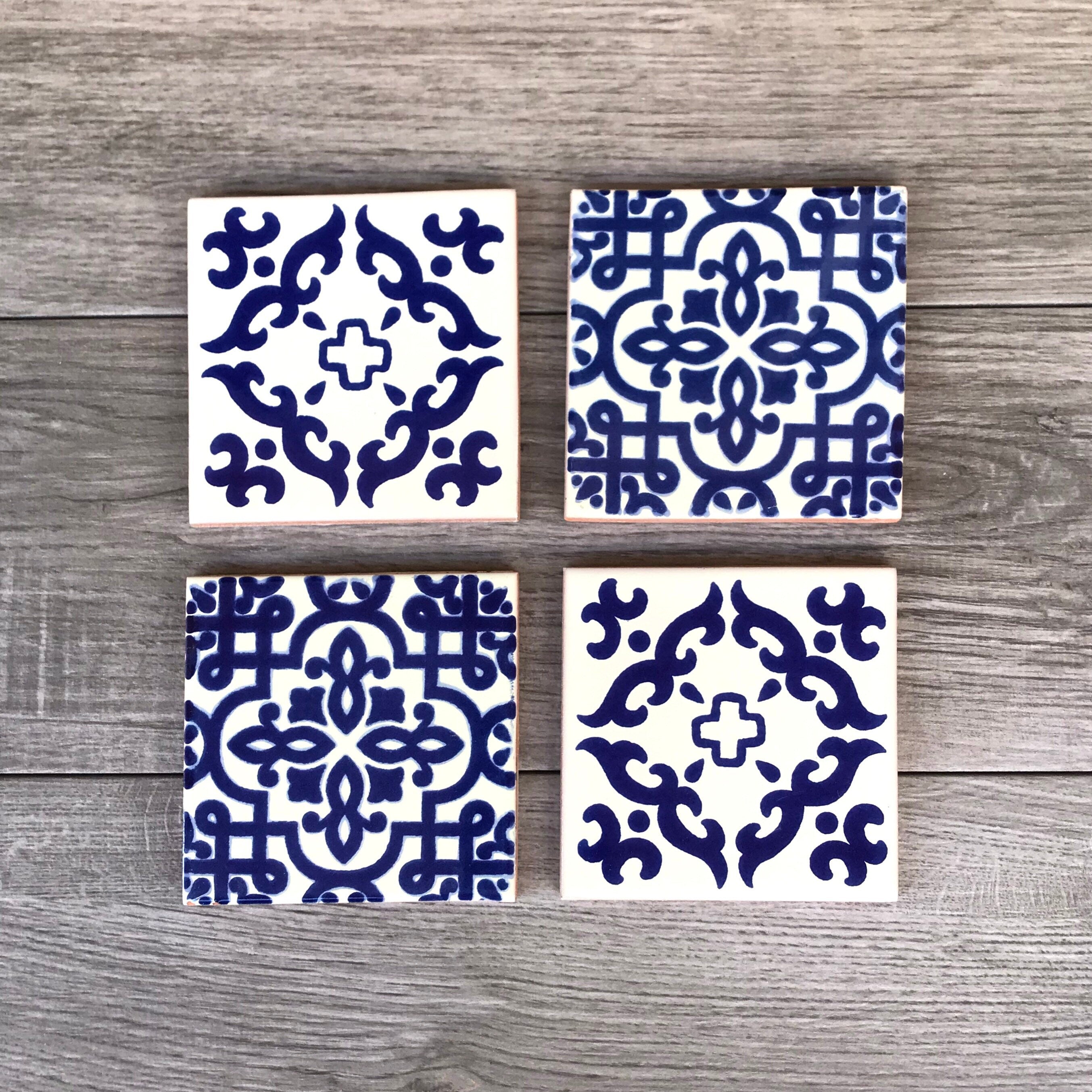 Mixed Set of 4 Mexican Tile Coasters