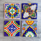 Mixed Set of 4 Mexican Tile Coasters