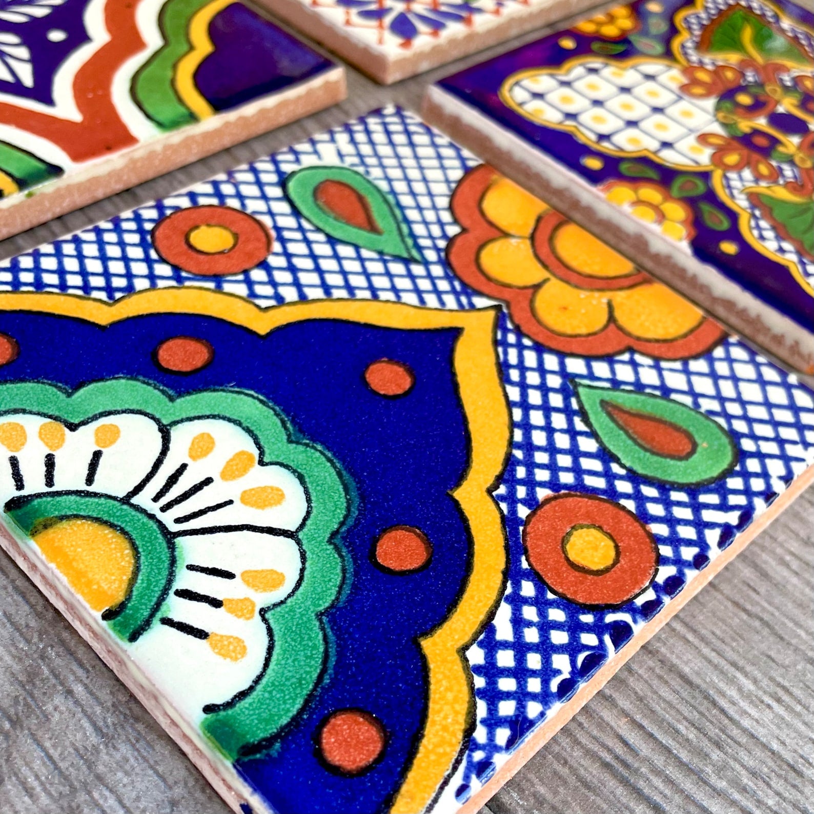 Mixed Set of 4 Mexican Tile Coasters