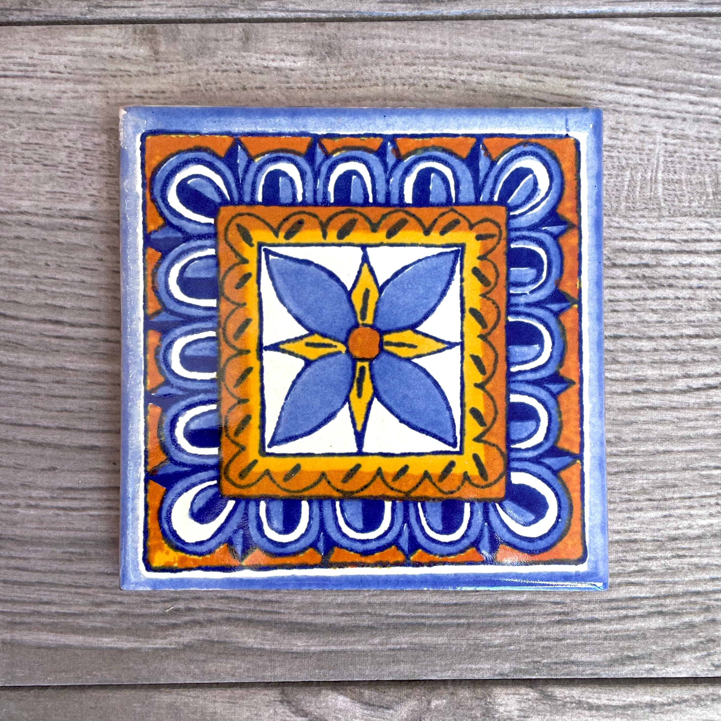 Mixed Set of 4 Mexican Tile Coasters