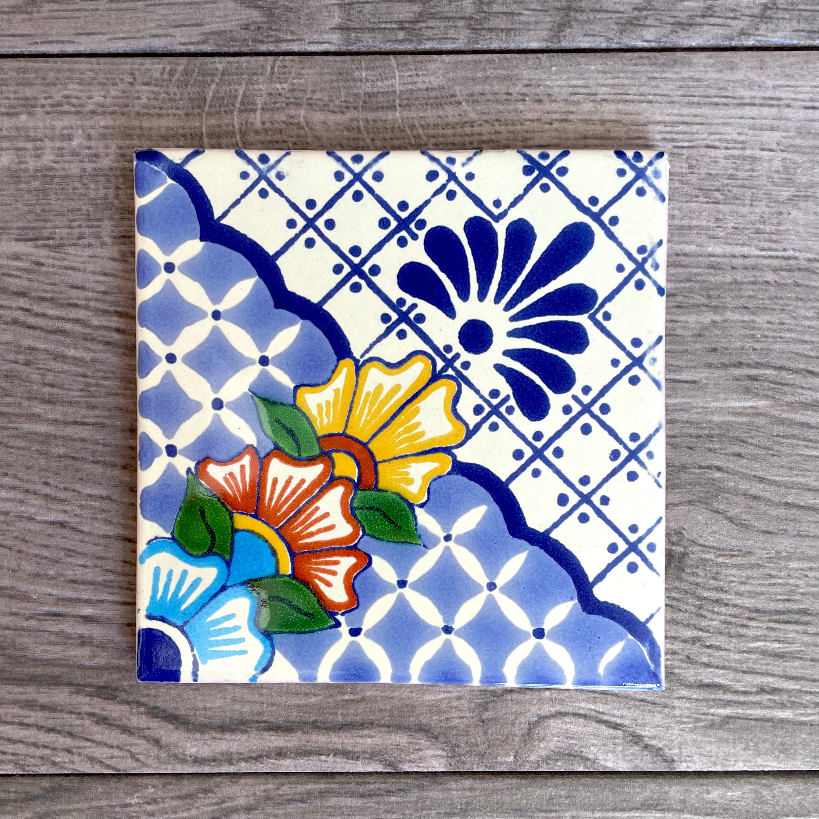 Mixed Set of 4 Mexican Tile Coasters