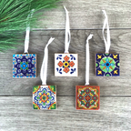 50 Mexican Tile Ornament Wedding Favors PERSONALIZED