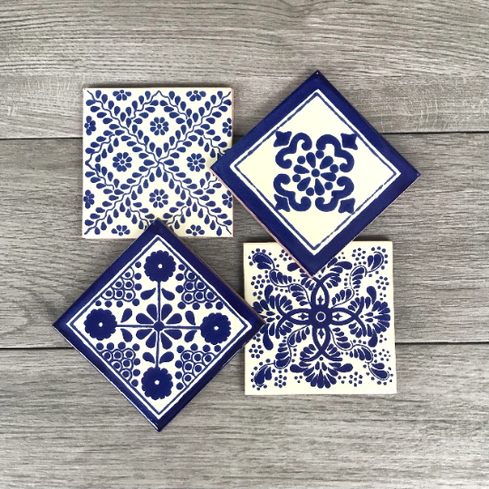 Mixed Set of 4 Mexican Tile Coasters