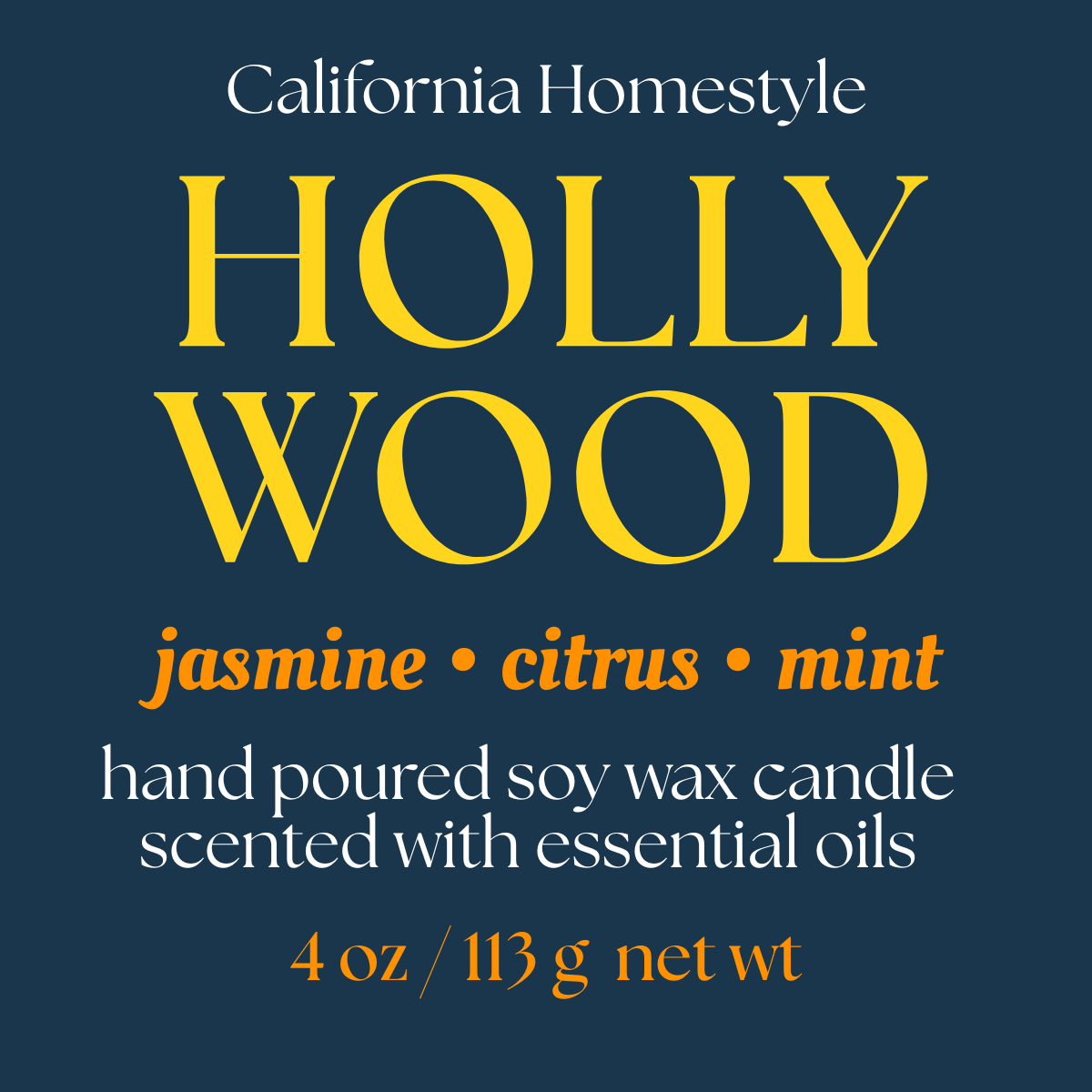 Hollywood Scented Soy Wax Candle