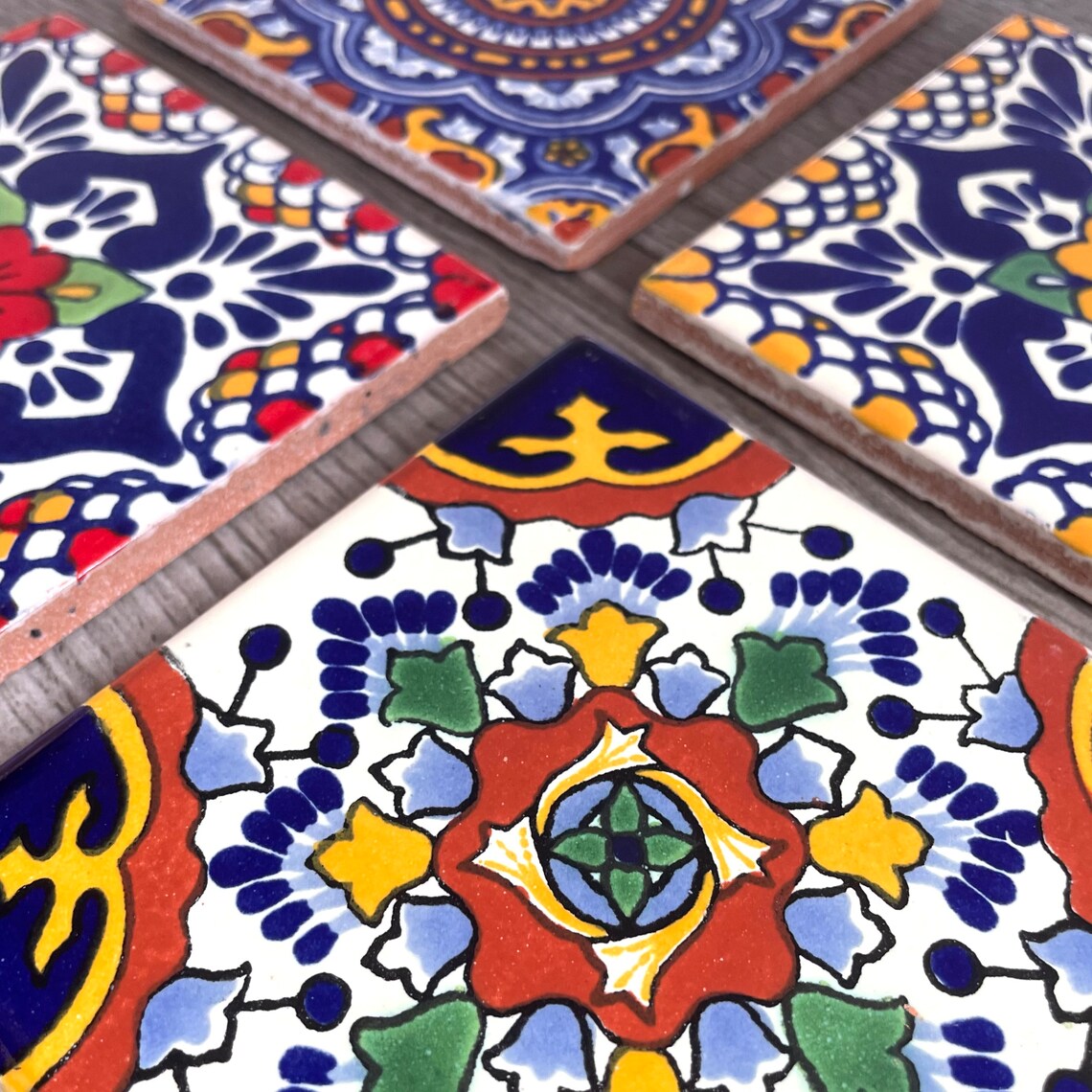 Mixed Set of 4 Mexican Tile Coasters