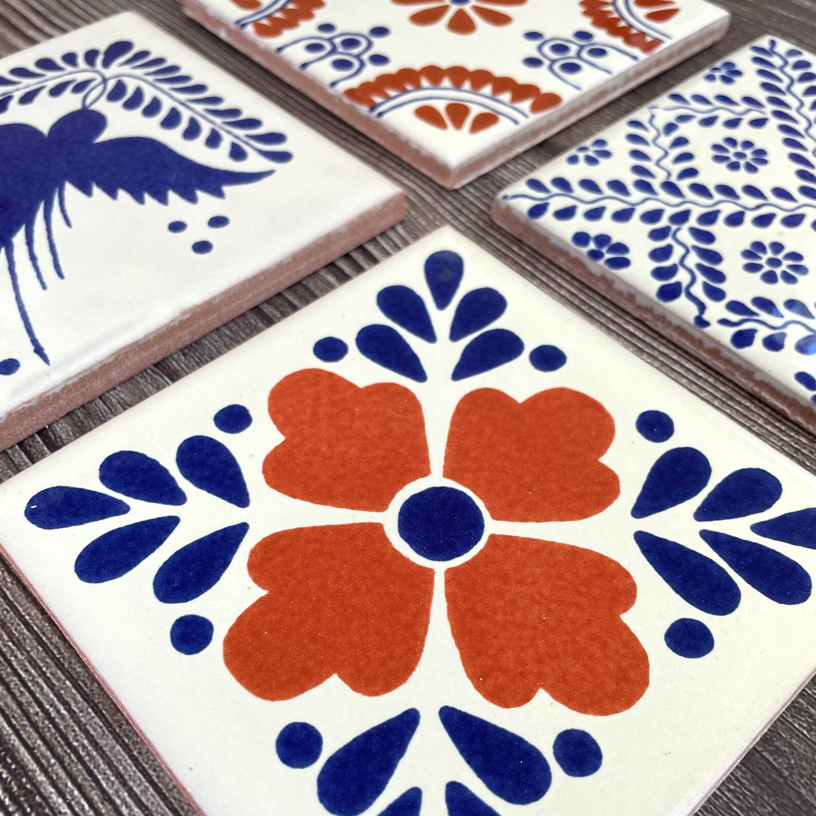 Mixed Set of 4 Mexican Tile Coasters