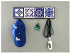 Black and Off-White Mexican Tile Key or Jewelry Hanger