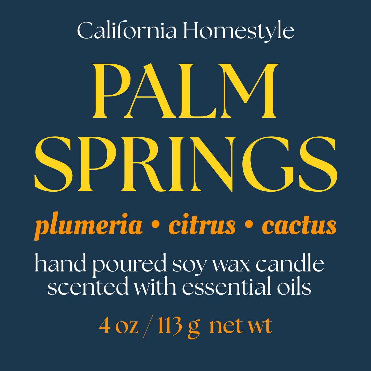 Palm Springs Scented Soy Wax Candle