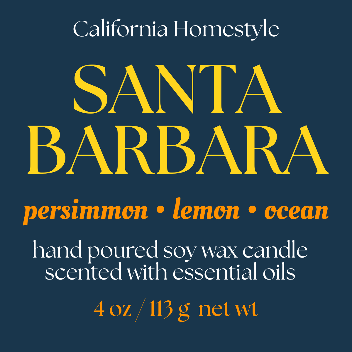 Santa Barbara Scented Soy Wax Candle