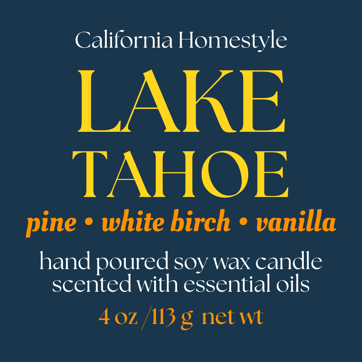 Lake Tahoe Scented Soy Wax Candle