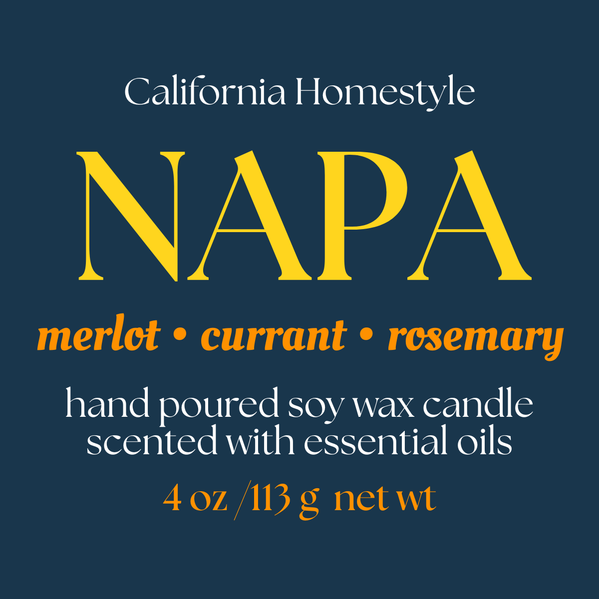 Napa Scented Soy Wax Candle